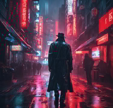 Walking the neon rain