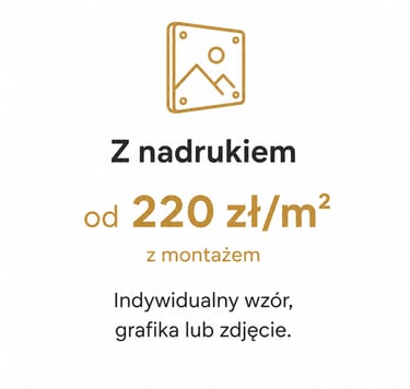 Cena za szklane panele z nadrukiem z montażem od 220 zł za m2, indywidualny wzór i grafika.