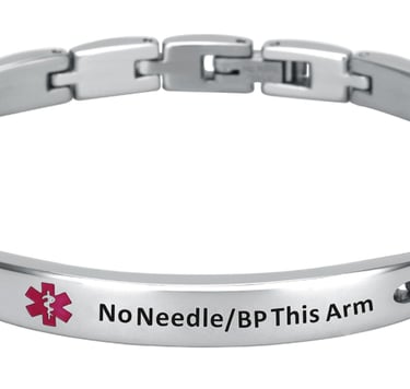 Smarter LifeStyle Elegant Medical ID Bracele,durable surgical-steel design with “No Needle...