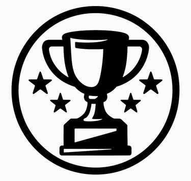 Icono de trofeo, representa creatividad que destaca y deja huella