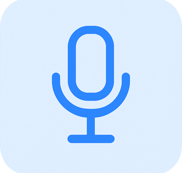 Blue microphone icon