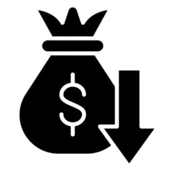 an icon representing cost savings