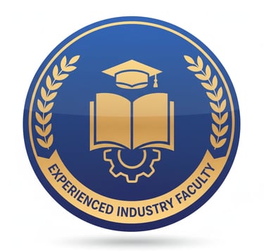 Faculty excellence badge with professional symbol for expert trainers