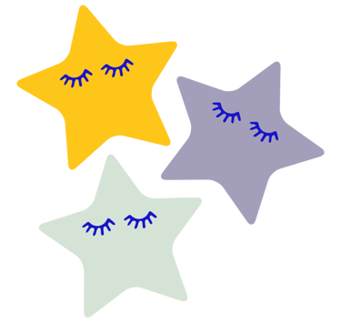 Sleeping stars for baby yoga