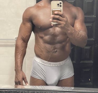 black guy wearing white underwear