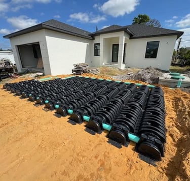Drain field installed not covered North Port Florida SOS Septic and Sewer