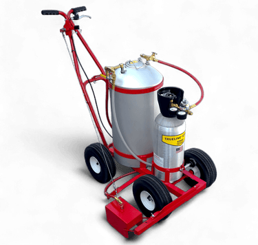 CO2 grass and turf paint striping machine for striping football and soccer fields