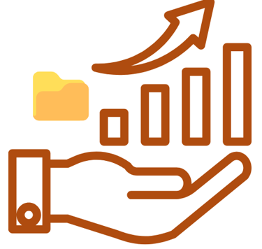 a hand holding a folder with a folder and a folder