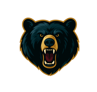 Black Bear with its mouth open