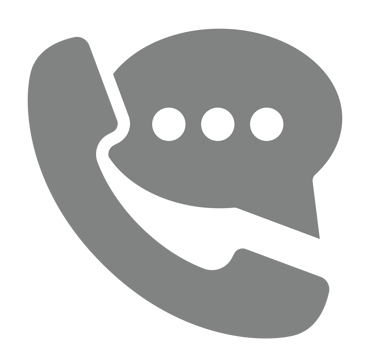 Icono de teléfono con chat, representando el seguimiento post-tratamiento