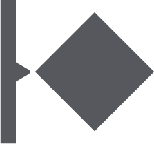 Logotipo abstracto geométrico gris con una barra vertical y una forma de diamante 
