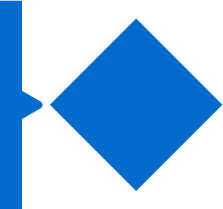 Logotipo abstracto geométrico azul con una barra vertical y una forma de diamante 