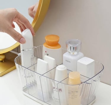 PET skincare organizer tray with compartments wholesale