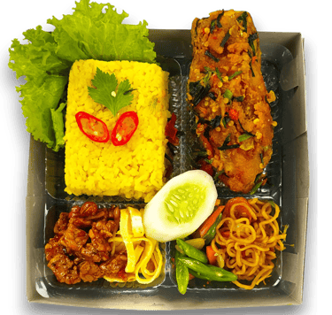 nasi kuning ayam cabe garam