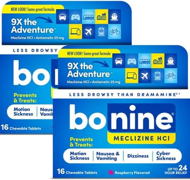 Bonine less drowsey med for motion sickness
