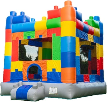 HeroKiddo 12.5'x13' Commercial Bounce House with Blower & Basketball Hoop; Durable 13' Tall Marble V