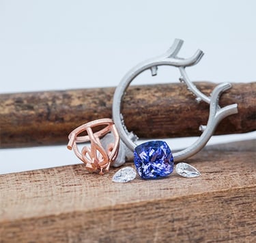 a ring with a ring with a diamond and a ring with a diamond