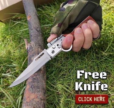 man with ak-47 knife
