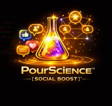Pour Science Social Boost tool showing how engagement signals increase brand visibility