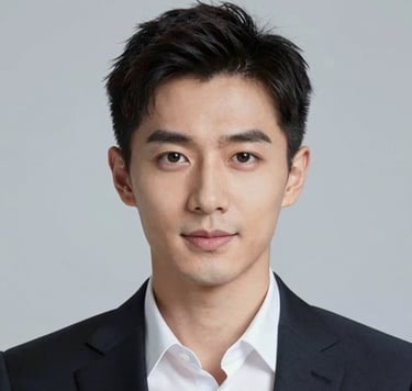 A sophisticated, high-end AI-generated male portrait in a studio setting. Sharp focus on facial details with an elegant, minimalist background featuring a subtle #1A202C and #E0FBFC color palette. The aesthetic is premium, professional, and innovative.