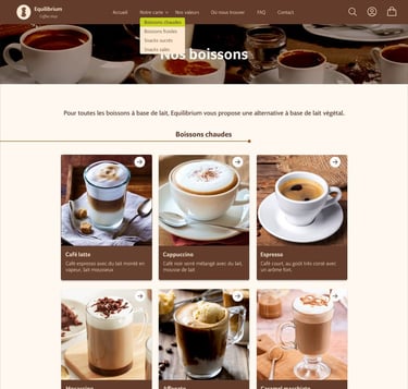 Equilibrium Coffee Shop - Page produits