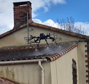 démoussage toiture avec utilisation d'un drone