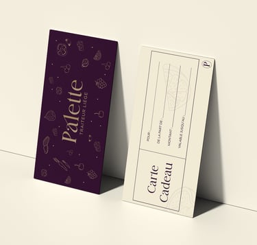Palette traiteur Liège, carte cadeau mockup