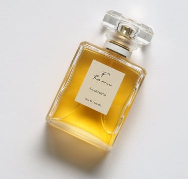 Création de packaging sur mesure pour P'Ranna, parfum unisexe, flacon