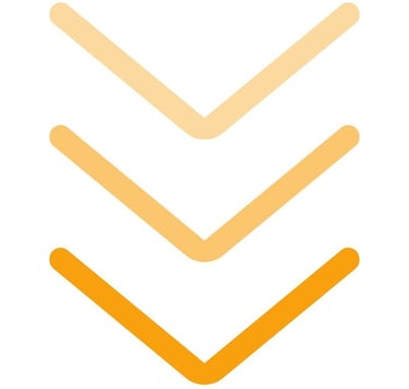 Seta indicando fluxo organizacional