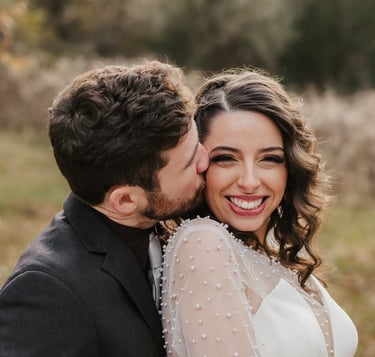 Close-up of couple smiling