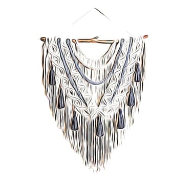 wallhanging macrame sienos dekoracija