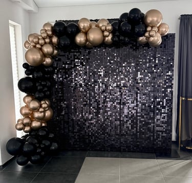 Juodos foto sienelės nuoma, blizgi foto siena, foto siena renginiams, foto siena gimtadieniu