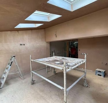 Smooth plaster finish in a modern Worcester home