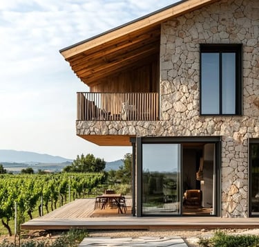 taş ev ve peyzaj uygulaması