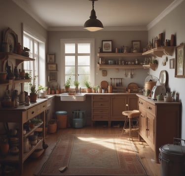 blue and white striped round textile