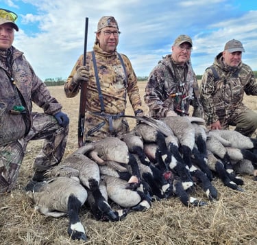 Saskatchewan waterfowl hunts - hunters with canada geese