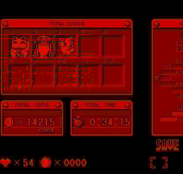Virtual Boy Wario Land - Treasure Inventory