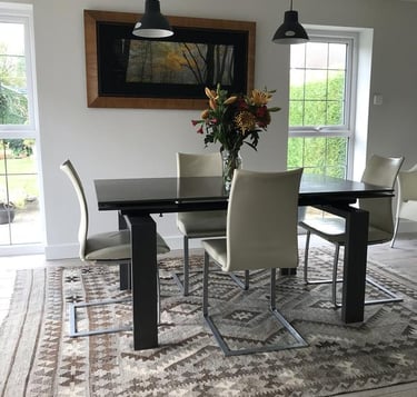 Handmade Kilim Rug in situ - Natural and grey colours - THE HANDMADE RUG COMPANY