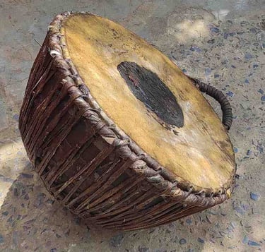 Traditional Indian Kettledrum Nagada – Large Festival Drum Played with Sticks in Temples and Cultural Events