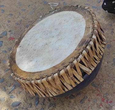 Decorative Indian Nagada Kettledrum – Handcrafted Drum for Traditional Music