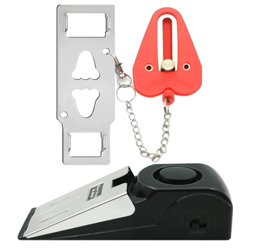 portable door lock and stop alarm