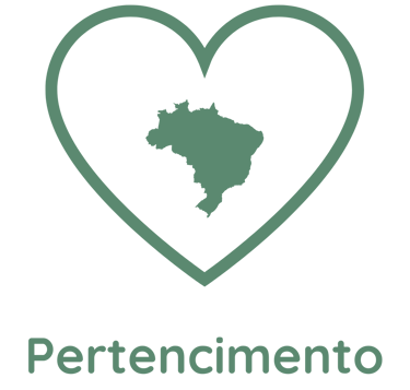 ícone de pertencimento - um coração com o mapa do brasil