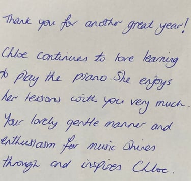 Letter From A Piano Student's Parent