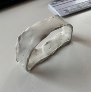 Plasticine model created to test stability during design process