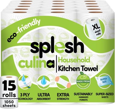 a bunch of toilet paper towels with a green background