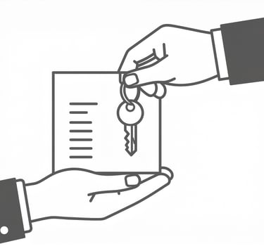 a person's hand handing over property keys