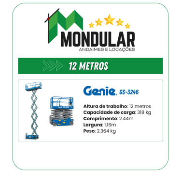 Alugar plataforma elevatoria tesoura MONDULAR