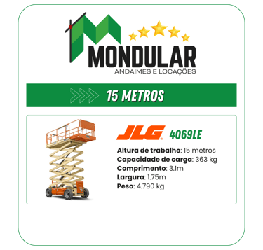 Alugar plataforma elevatoria tesoura JLG MONDULAR