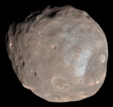 Color image of Phobos, imaged by the Mars Reconnaissance Orbiter, By NASA/JPL-Caltech/University o