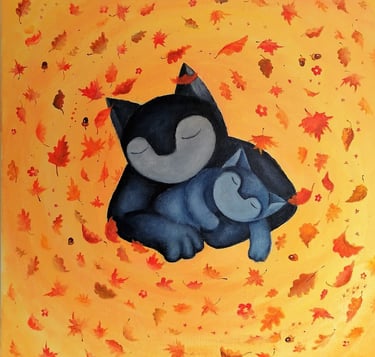 chat maman et bébé